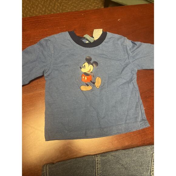 Vintage 90 Disney Mickey Mouse & Friends Embroidered Overalls & Shirt 2T - Picture 7 of 13